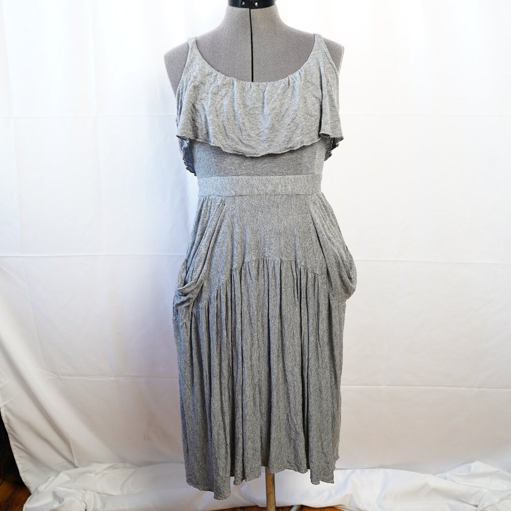 BCBGmaxazria  heather grey "Astrid" dress, size-S, has pockets